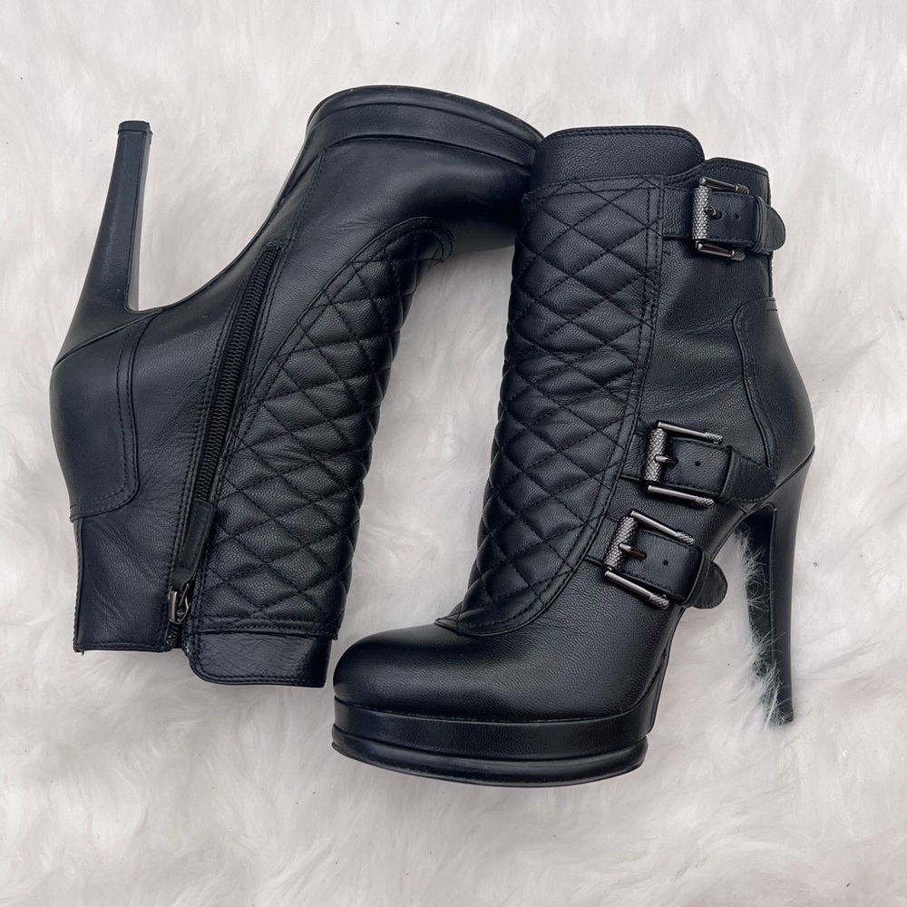 Nine West Black Quilted Heeled Boots
